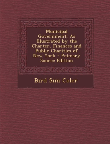Municipal Government As Illustrated by the Charter, Finances and Public Charities of New York - Primary Source Edition
