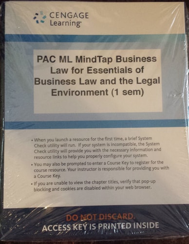 LMS Integrated for MindTap Business Law, 1 term (6 months) Printed Access Card for Mann/Roberts' Essentials of Business Law and the Legal Environment, 12th