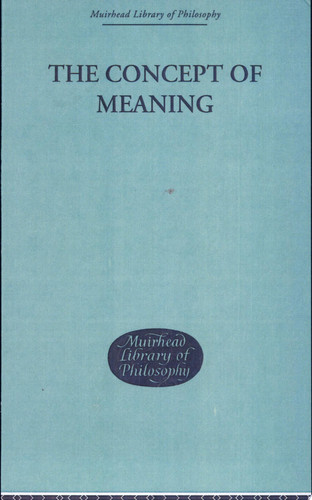 The Concept of Meaning