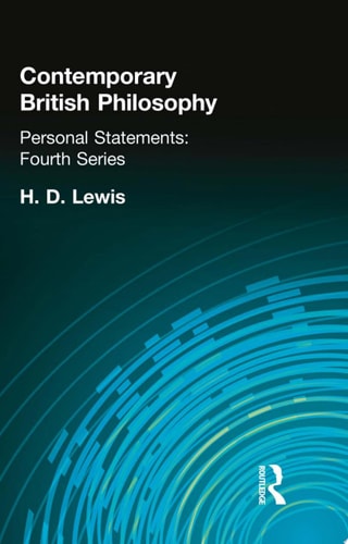 Contemporary British Philosophy Personal Statements Fourth Series