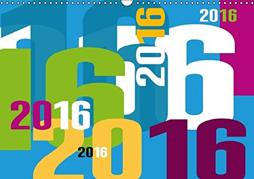 Calendrier typographique Coloré, joyeux et courageux ! Calendrier mural A3 horizontal 2016