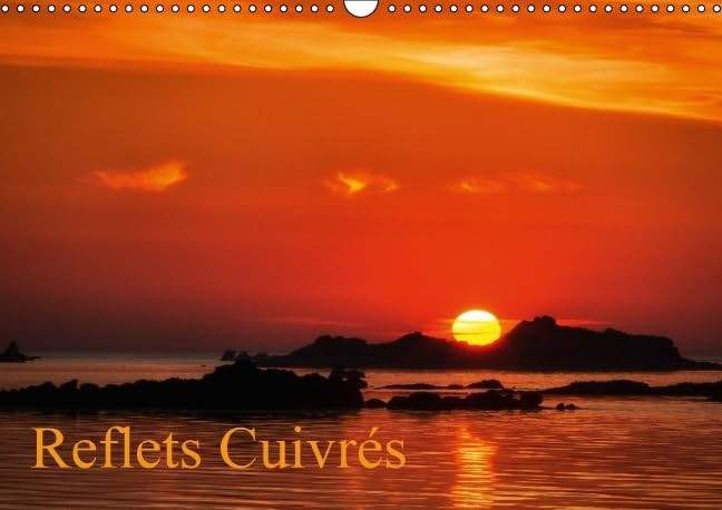 Reflets cuivrés Coucher de soleil, les couleurs de feu illuminent la nature. Calendrier mural A3 horizontal 2016