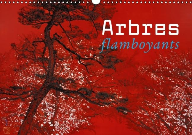 Arbres flamboyants Peinture japonaise contemporaine. Calendrier mural A3 horizontal 2016