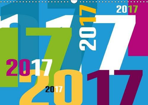 Calendrier typographique Coloré, joyeux et courageux ! Calendrier mural A3 horizontal