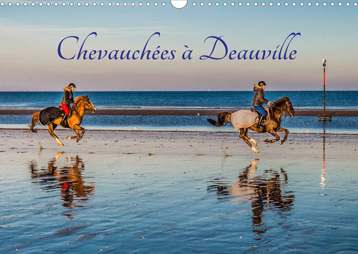 Chevauchées à Deauville (Calendrier mural 2022 DIN A3 horizontal): Chevauchées à Deauville en lever de soleil automnal (Calendrier mensuel, 14 Pages )