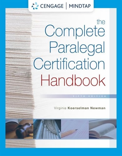 MindTap for Koerselman Newman's The Complete Paralegal Certification Handbook, 1 term Printed Access Card