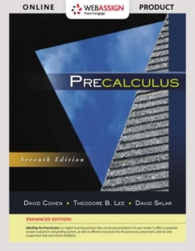 WebAssign for Cohen/Lee/Sklar's Precalculus, 7th Edition [Instant Access], Single-Term