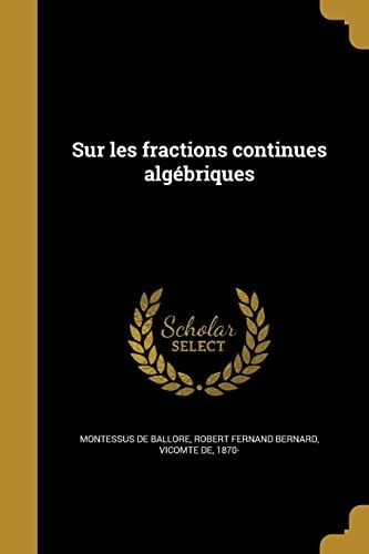 Sur les fractions continues algébriques
