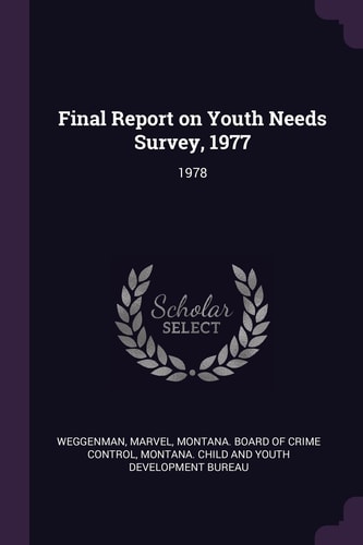 Final Report on Youth Needs Survey, 1977-1978
