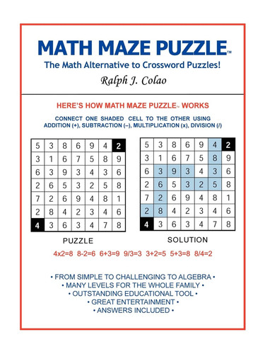 Math Maze Puzzle The Math Alternative to Crossword Puzzle!