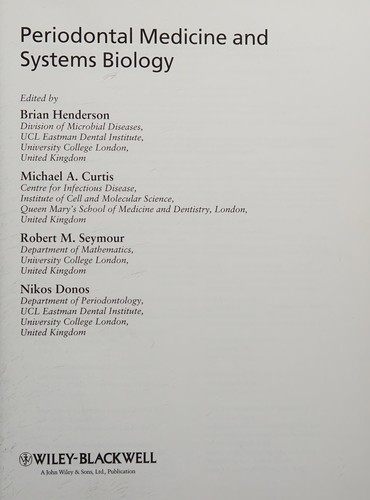 Periodontal medicine and systems biology