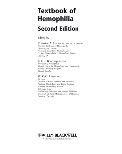 Textbook of Hemophilia