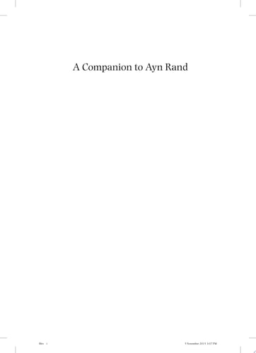 A Companion to Ayn Rand