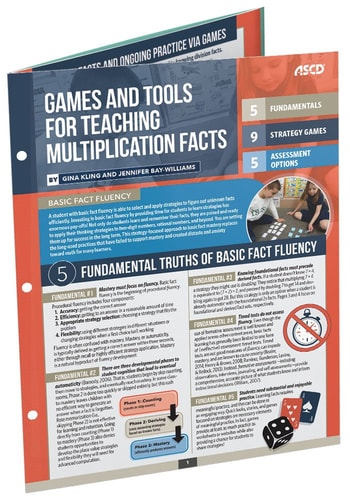 Games and Tools for Teaching Multiplication Facts (Quick Reference Guide 25-Pack)