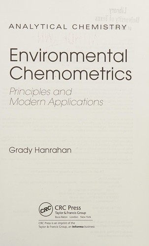 Environmental chemometrics: principles and modern applications