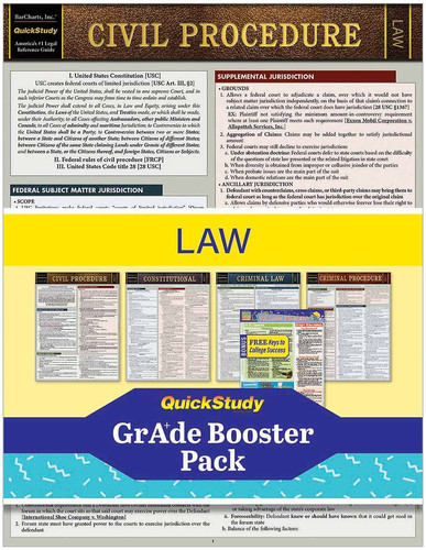 Quick Study Grade A+ Booster Pack, Legal / Law , Civil and Criminal Barcharts (4)