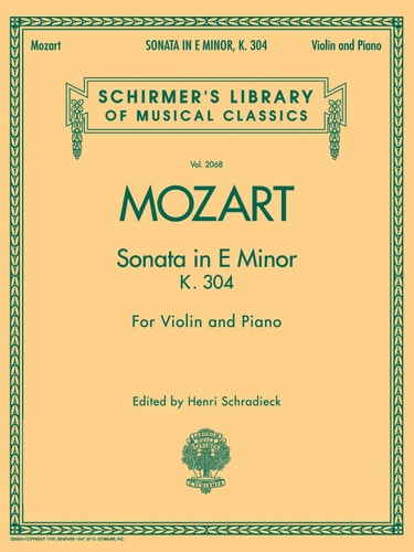 MOZART - Sonata (K.304) en Mi menor para Violin y Piano (Schradieck)