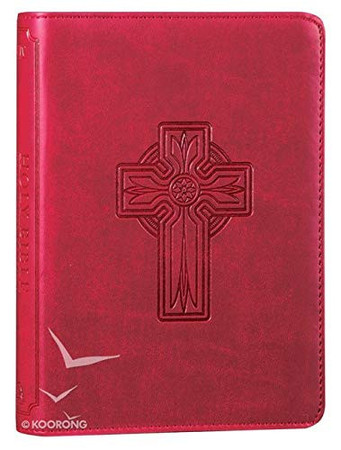 King James Version (KJV) Holy Bible Pocket Edition, Berry with Cross, LuxLeather