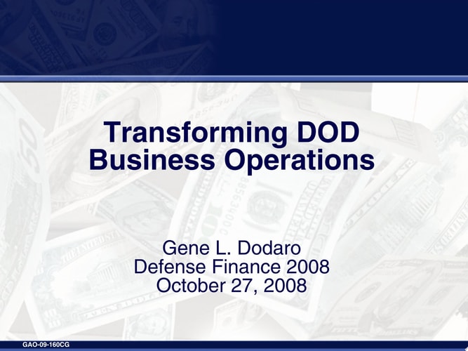 Transforming DoD Business Operations