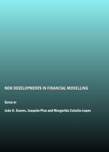 New Developments in Financial Modelling