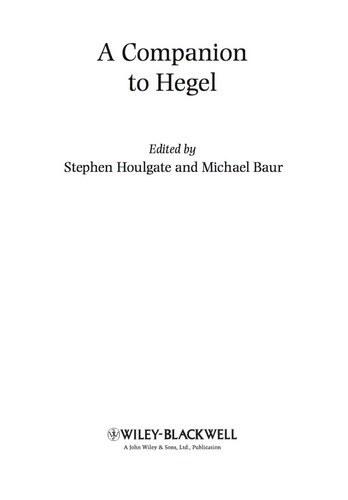 A Companion to Hegel