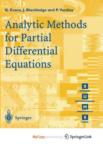 Analytic Methods for Partial Differential Equations