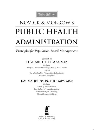 Novick and Morrow's Public Health Administration .