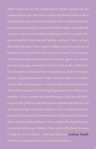 Lesbian Death Desire and Danger between Feminist and Queer