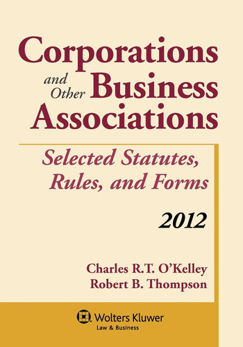 Corporations and Other Business Associations Select Stat 2012 Supp