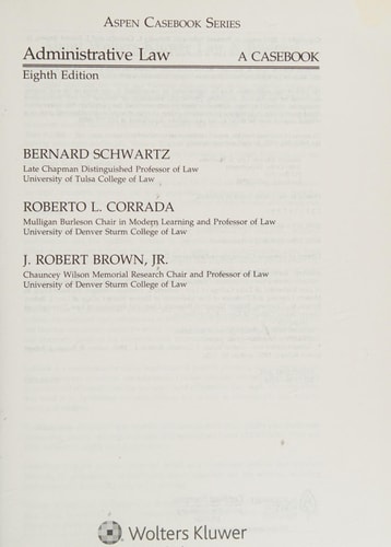 Administrative Law A Casebook