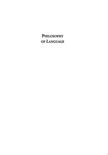 Philosophy of Language