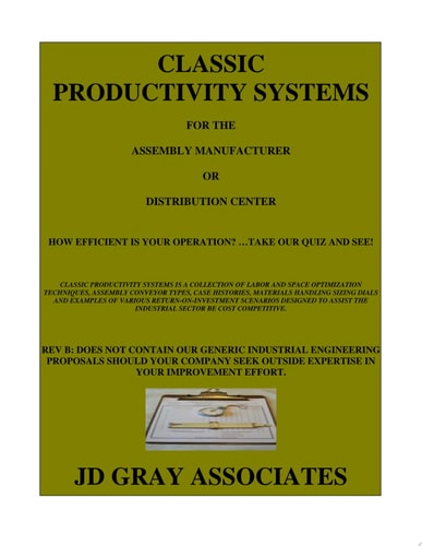 CLASSIC PRODUCTIVITY SYSTEMS for the Assembly Manufacturer or Distribution Center REV B - Does not contain our generic industrial engineering proposals should your company seek outside expertise in your improvement effort. How Efficient is Your Operation? Take our Quiz and See!