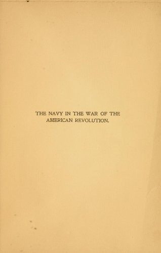 The Navy in the War of the American Revolution