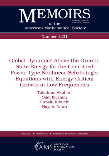 Global Dynamics Above the Ground State Energy for the Combined Power-Type Nonlinear Schrödinger Equations with Energy-Critical Growth at Low Frequencies