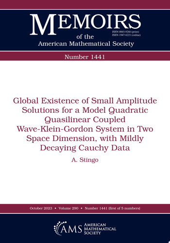 Global Existence of Small Amplitude Solutions for a Model Quadratic Quasilinear Coupled Wave-Klein-Gordon System in Two Space Dimension, with Mildly Decaying Cauchy Data