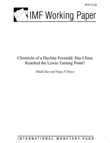 Chronicle of a Decline Foretold Has China Reached the Lewis Turning Point?