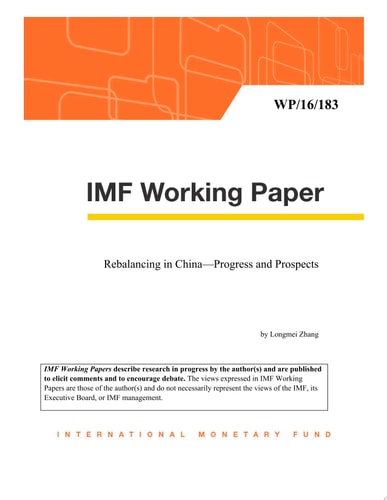 Rebalancing in China—Progress and Prospects