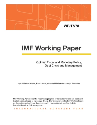 Optimal Fiscal and Monetary Policy, Debt Crisis and Management