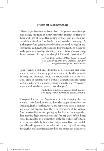 Generation Me - Revised and Updated Why Today's Young Americans Are More Confident, Assertive, Entitled--and More Miserable Than Ever Before