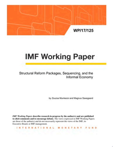 Structural Reform Packages, Sequencing, and the Informal Economy