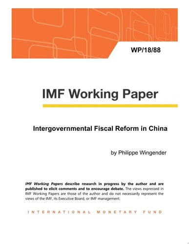 Intergovernmental Fiscal Reform in China