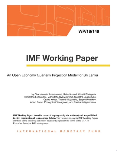 An Open Economy Quarterly Projection Model for Sri Lanka