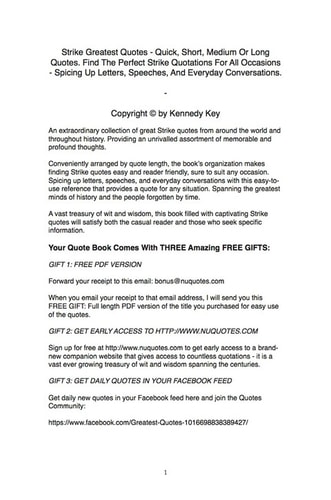 Strike Greatest Quotes - Quick, Short, Medium Or Long Quotes. Find The Perfect Strike Quotations For All Occasions - Spicing Up Letters, Speeches, And Everyday Conversations.