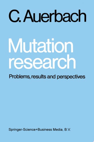Mutation research Problems, results and perspectives