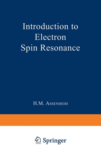 Introduction to Electron Spin Resonance (Monographs on Electron Spin Resonance)