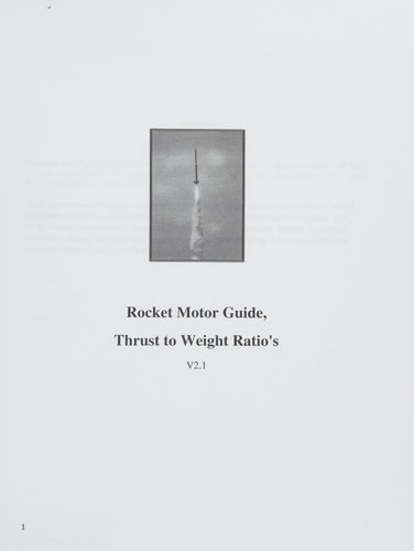 Rocket Motor Guide, Thrust to Weight Ratio's