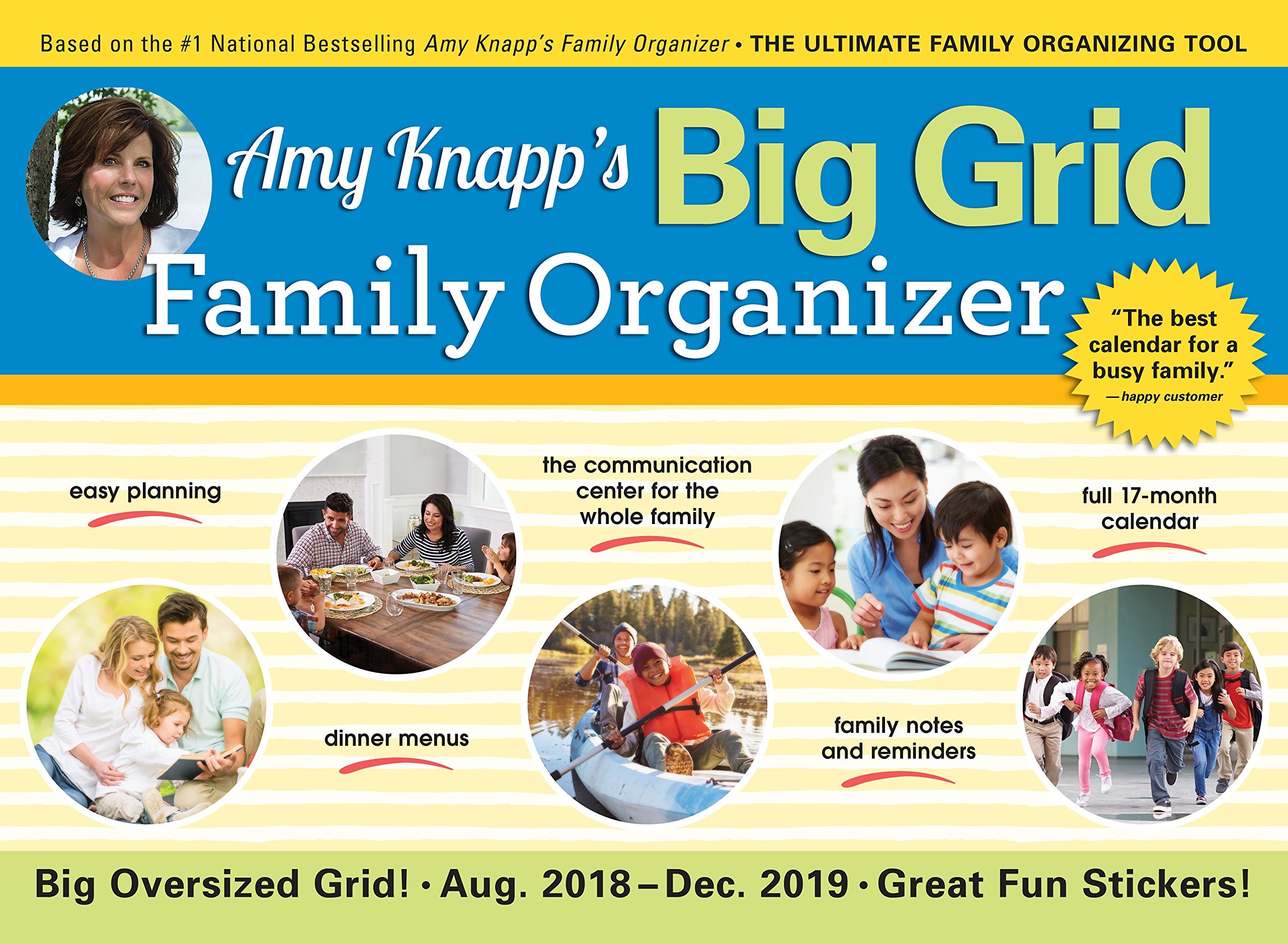 Amy Knapp's Big Grid Family Organizer Wall Calendar 2019