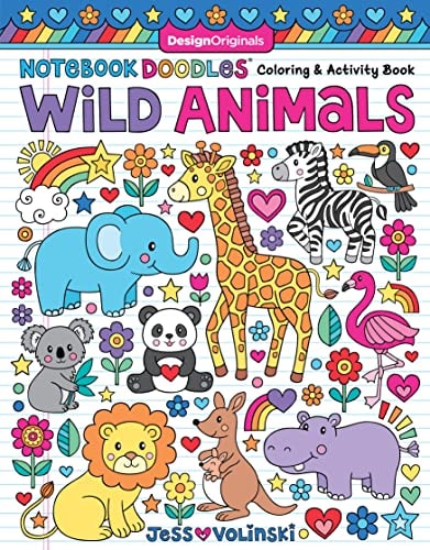 Notebook Doodles Wild Animals Coloring and Activity Book