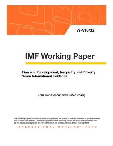 Financial Development, Inequality and Poverty Some International Evidence