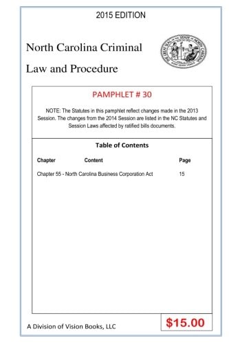 North Carolina Criminal Law and Procedure-Pamphlet 30